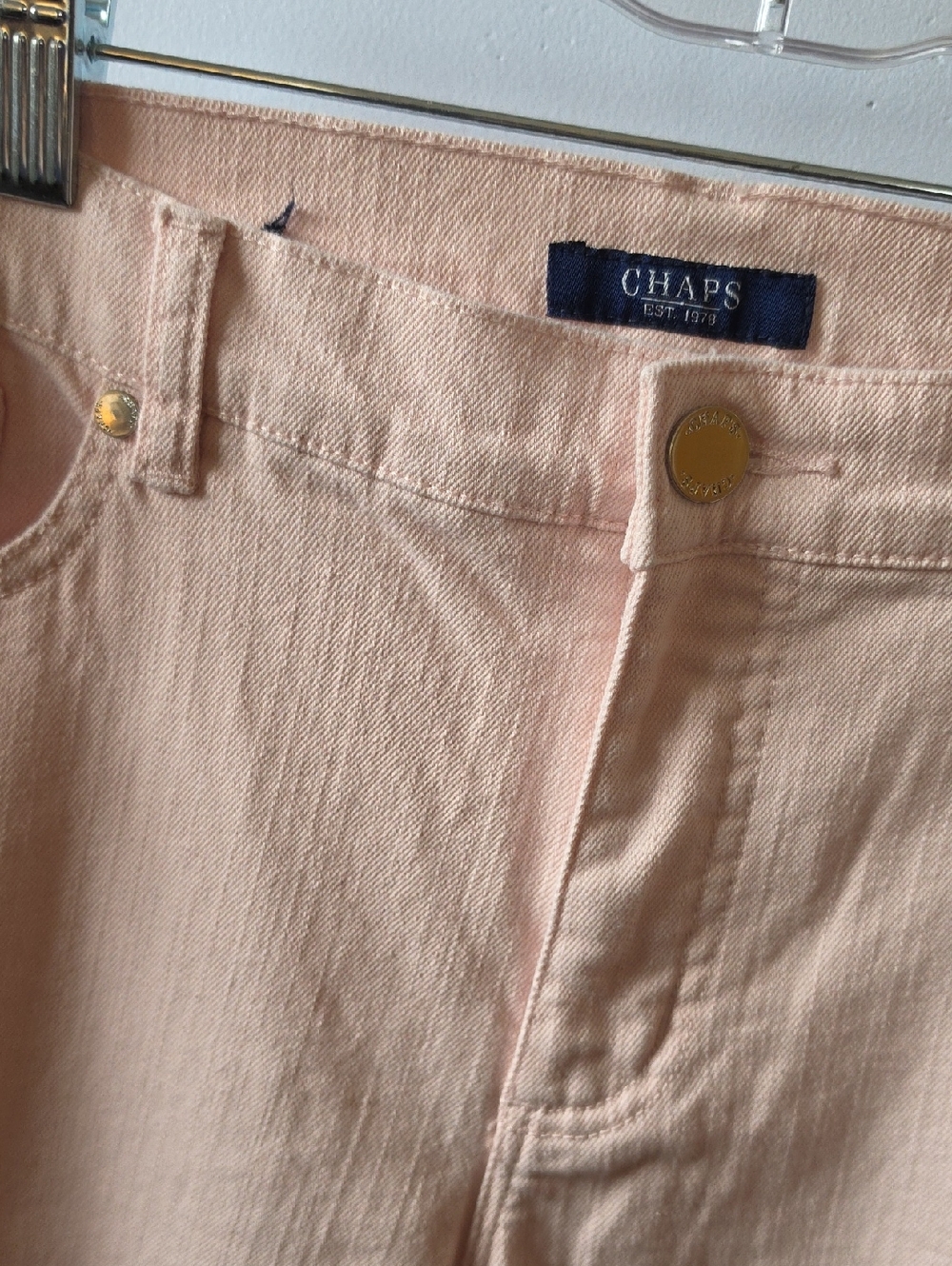 Chaps Soft Pink High-Rise Jeans with Silver Hardware